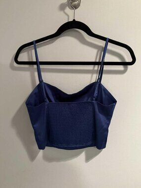 Sunday Best Aritzia Royal Blue Satin Tank